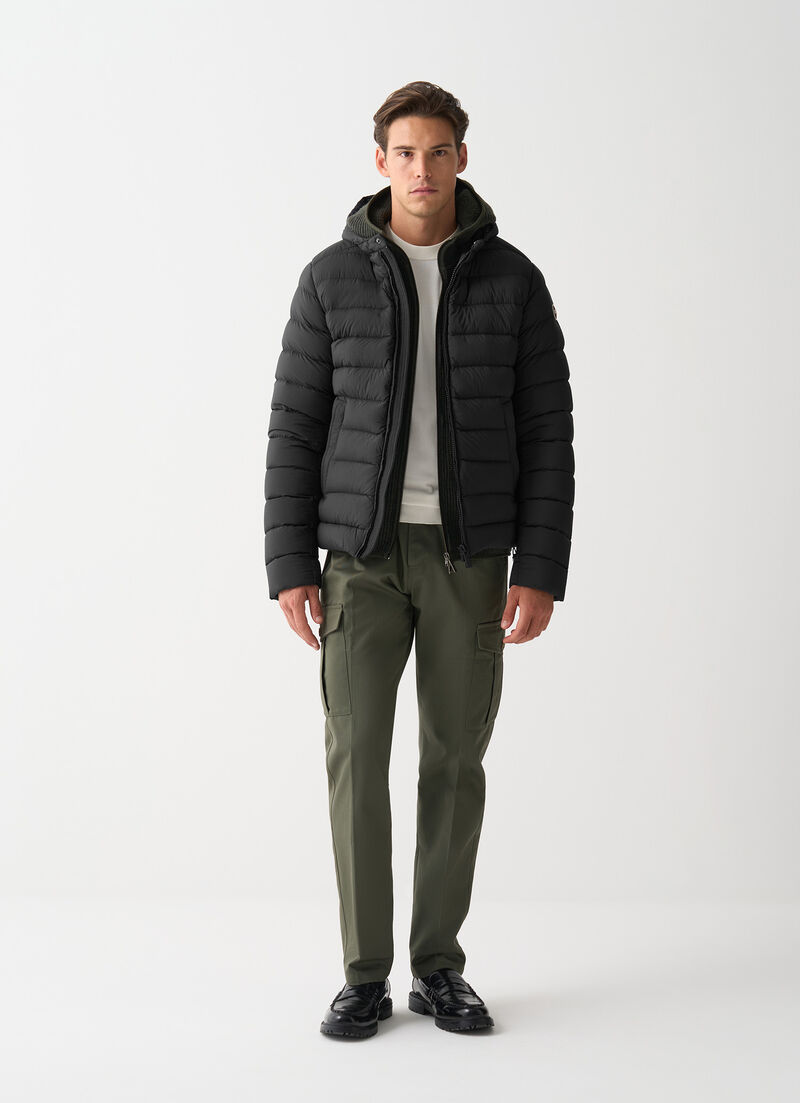 Down jacket with hood