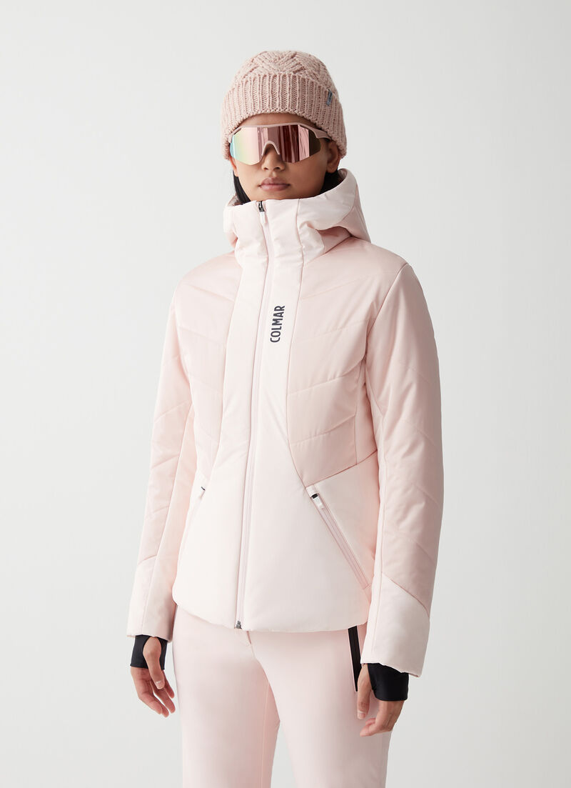 Satin fabric ski jacket