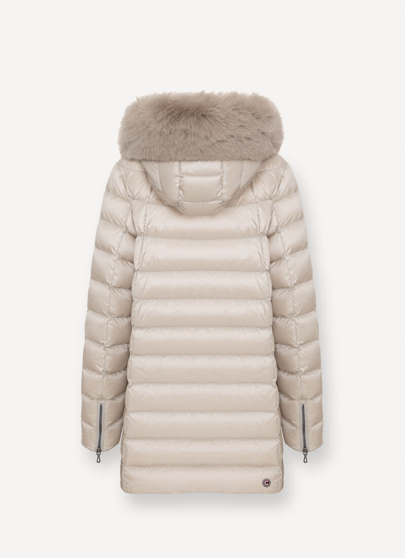 A-line down jacket with fur