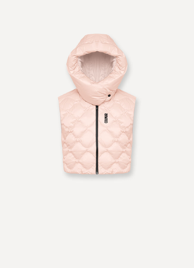 Cropped gilet with large hood