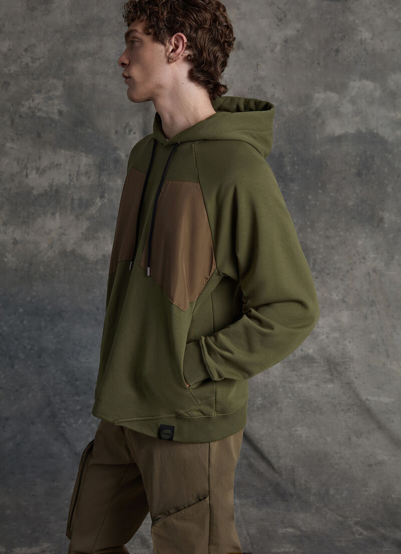 Cotton blend sweatshirt with hood