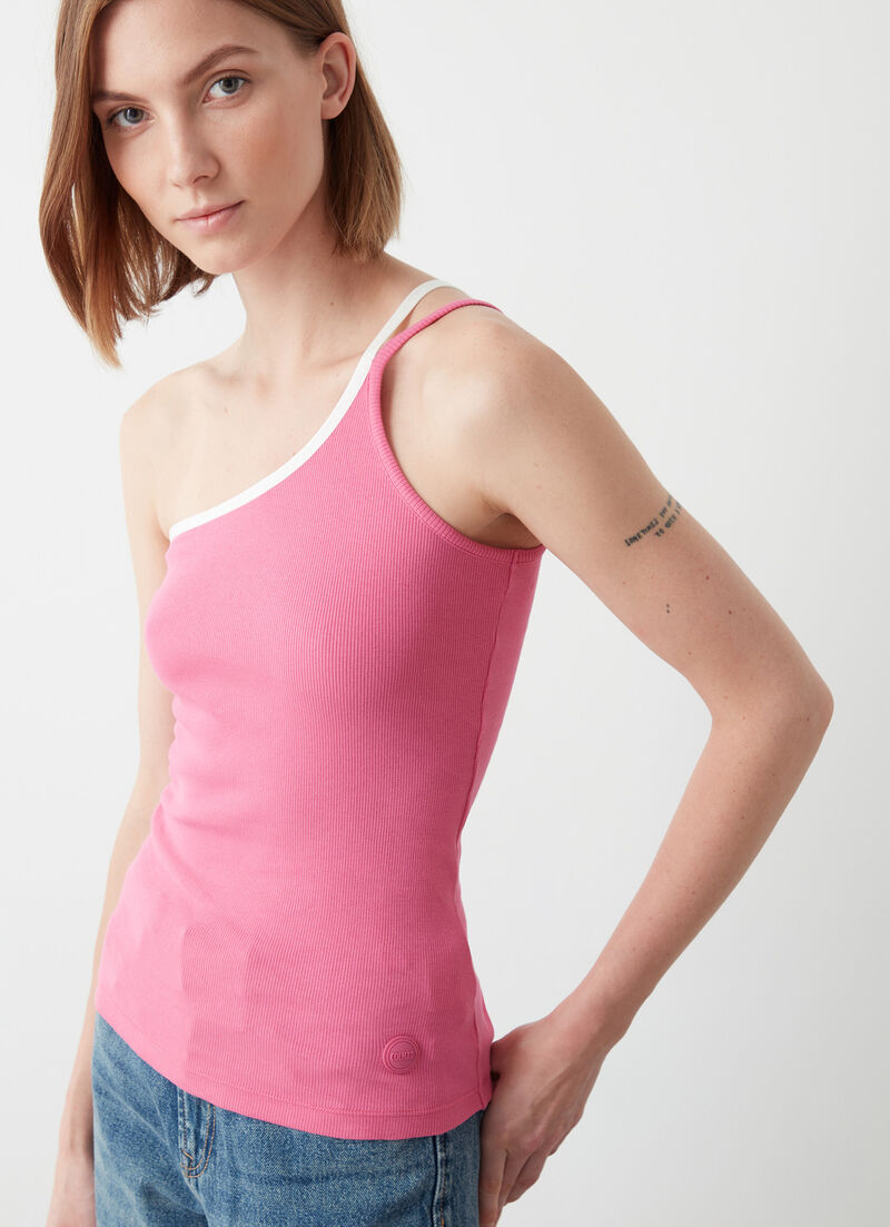 Asymmetrical vest top