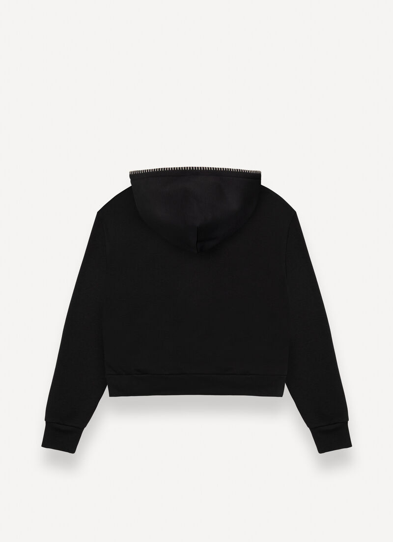 Full-zip sweatshirt with embroidery