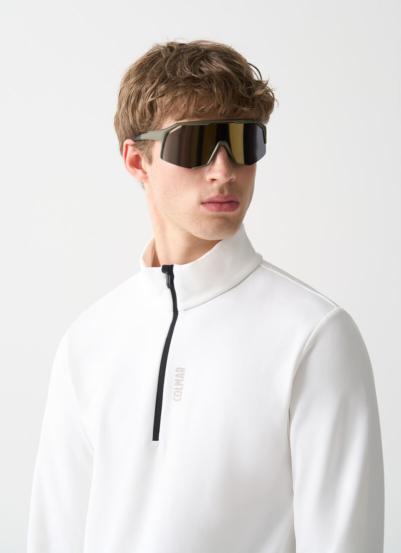 Half-zip stretch ski fleece