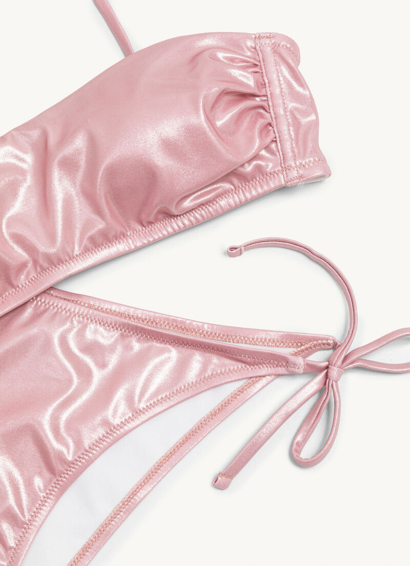 Glitter effect bandeau bikini