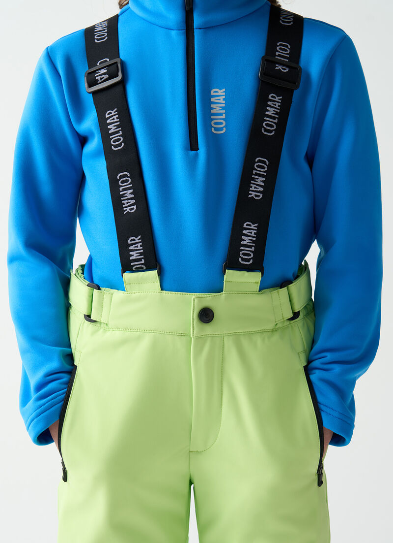 Unisex ski salopettes with adjustable length