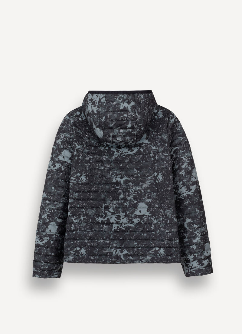 Pixelated camouflage down jacket