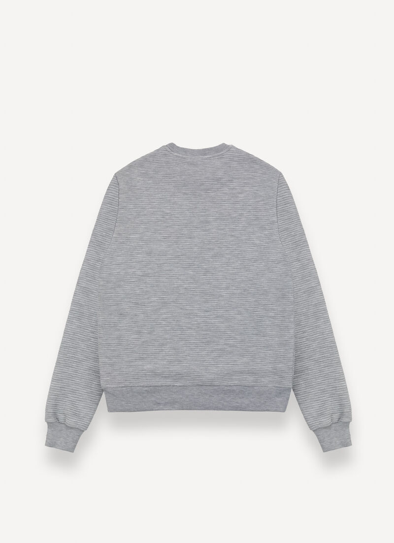 Crew-neck ribbed ottoman sweatshirt