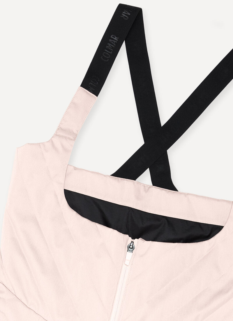 Padded satin salopettes