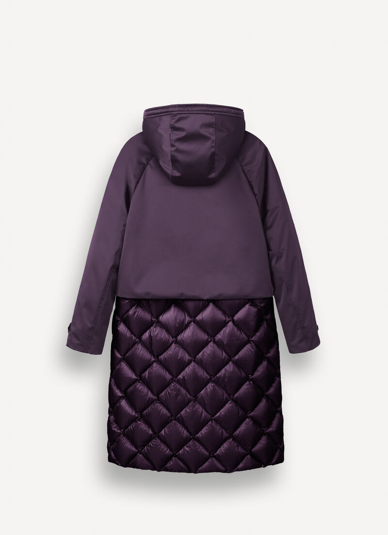 Long down-padded maxi-jacket