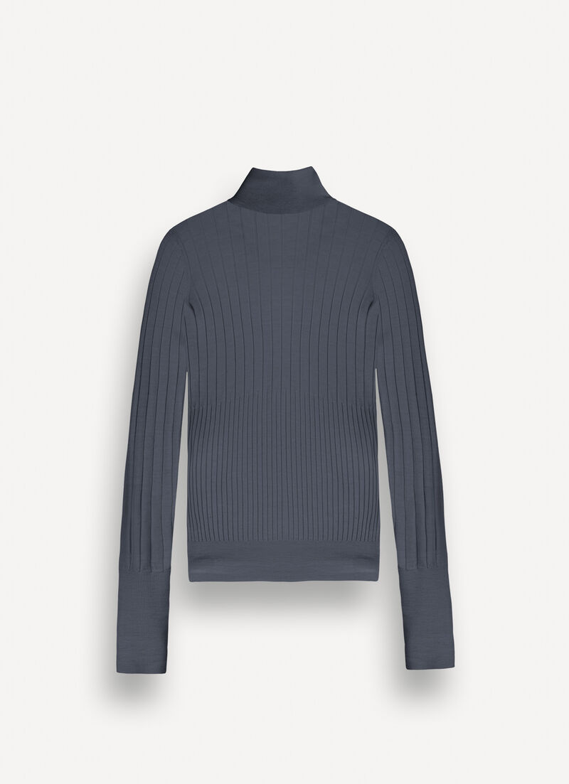 Merino wool polo-neck