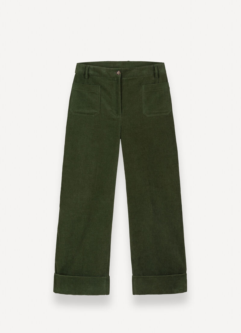 Flared velvet trousers