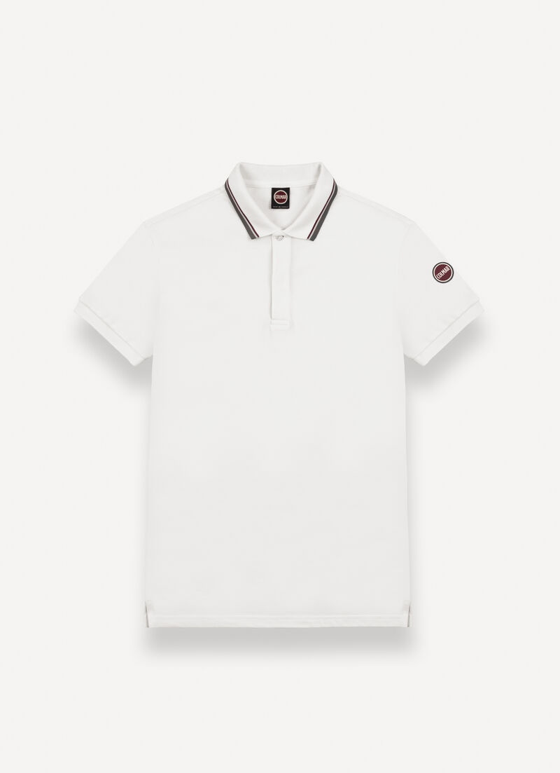 Piqué polo-shirt with tri-colour details