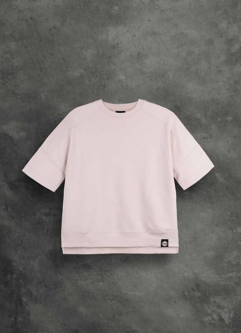 Short-sleeved sweatshirt with side pockets