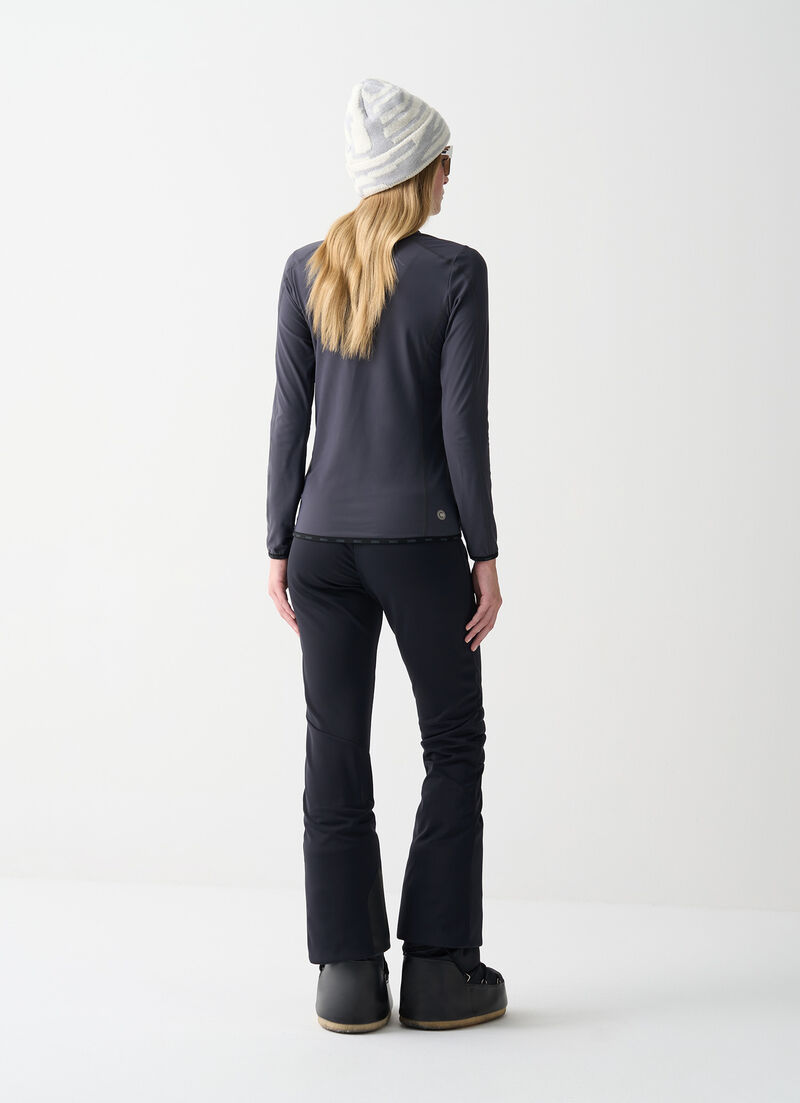 Thermal stretch ski jumper with half-zip