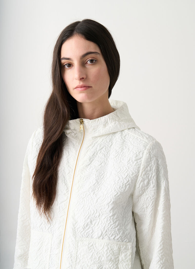 Embossed hooded jacket