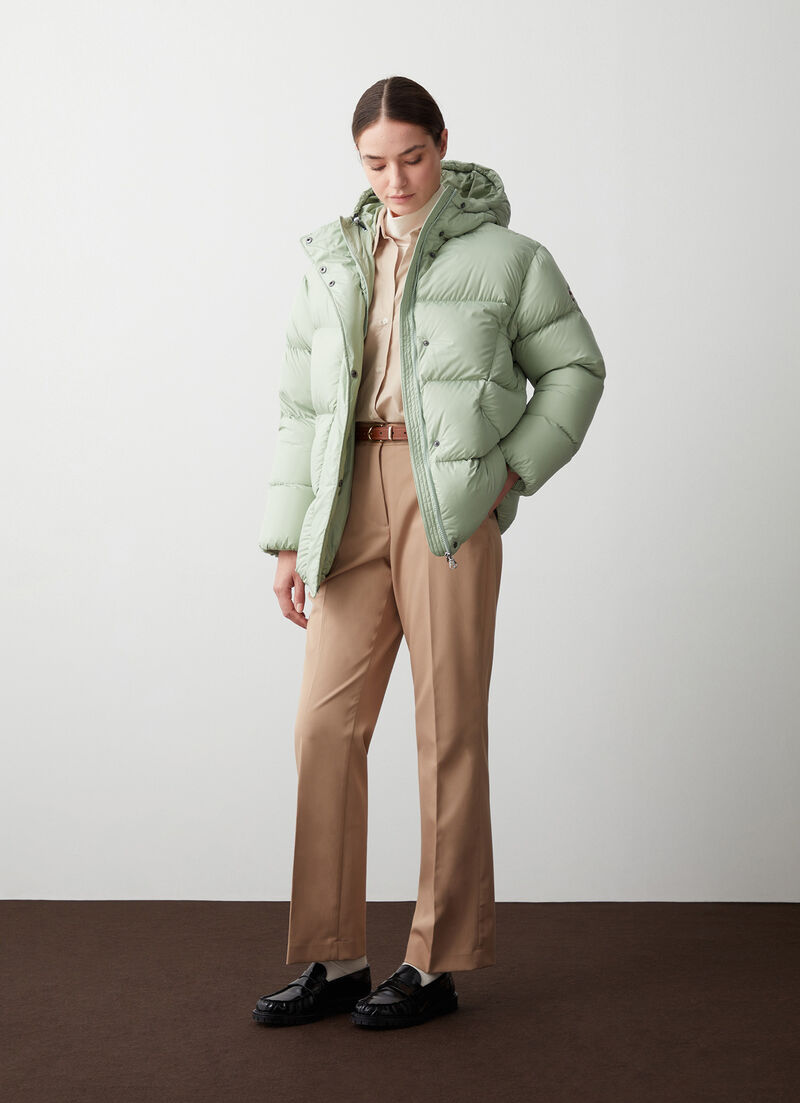 Oversized down jacket with hood