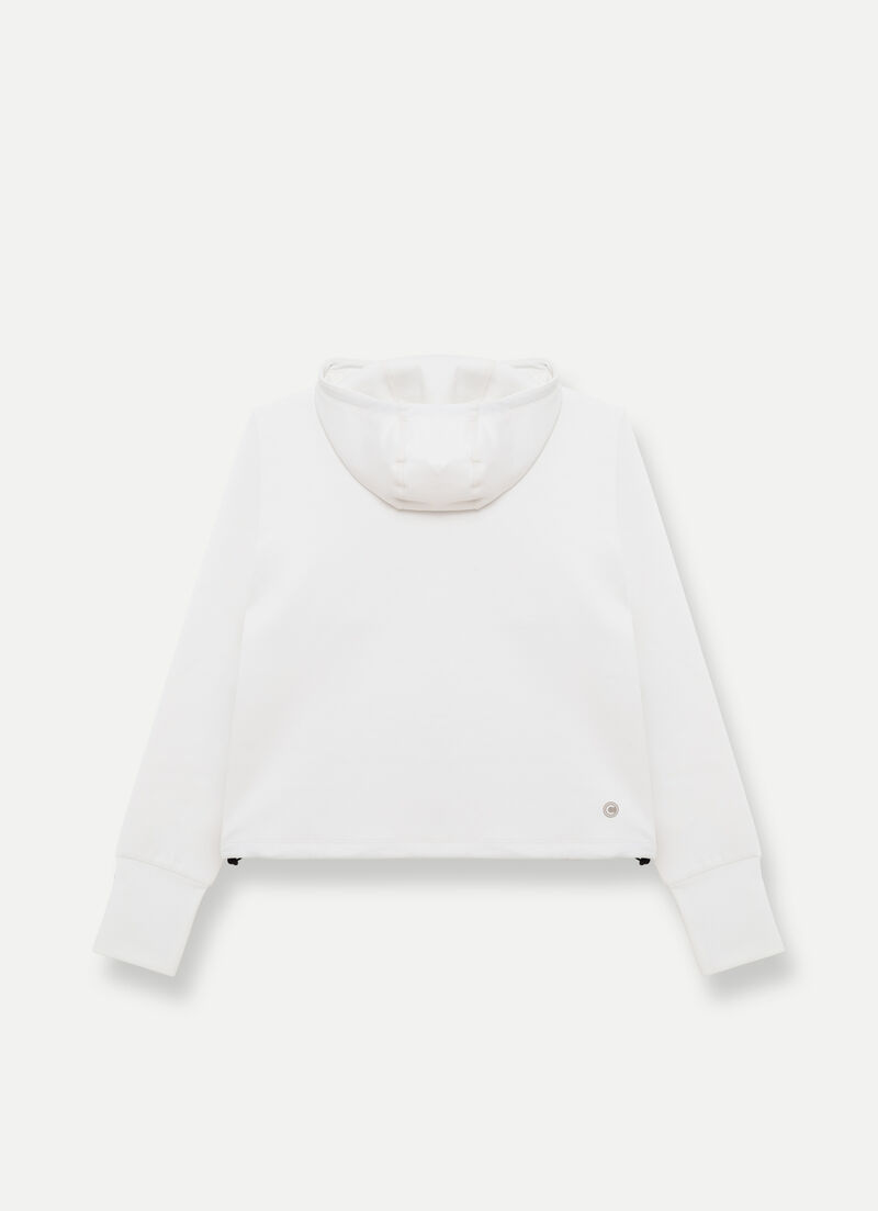 Cropped stretch hoodie