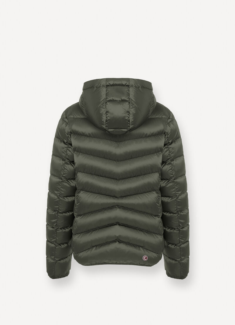 Quilted down jacket with hood