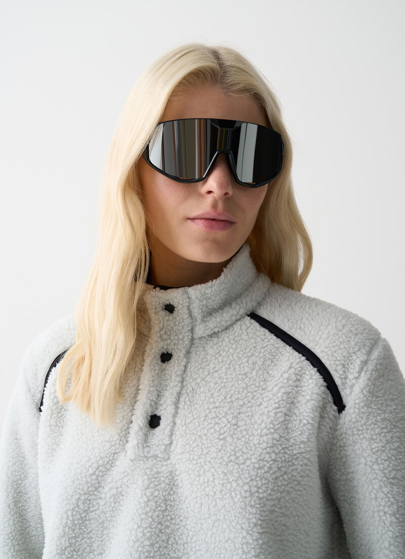 Teddy-effect cropped ski fleece