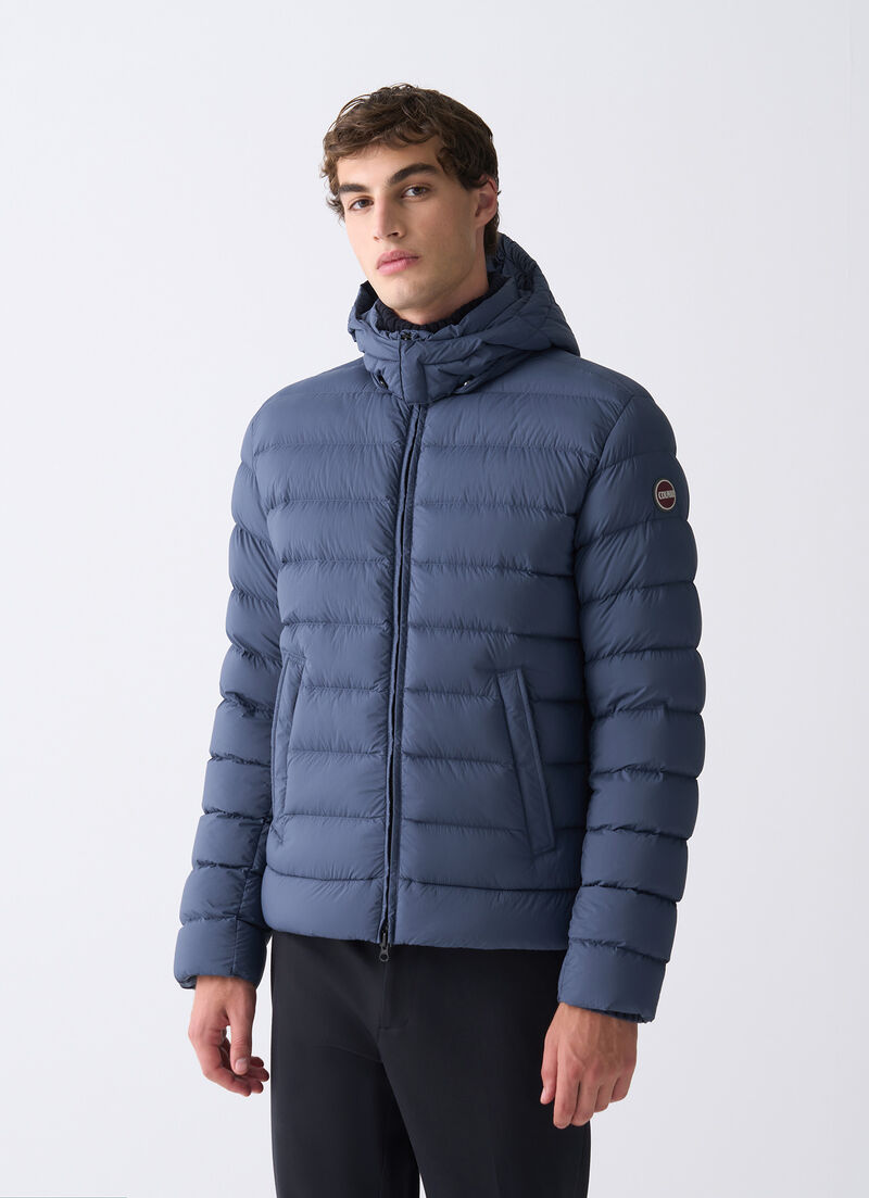 Down jacket with detachable hood
