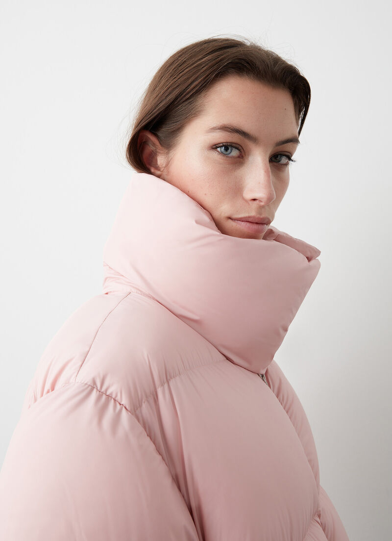 Oversized down jacket with maxi-collar