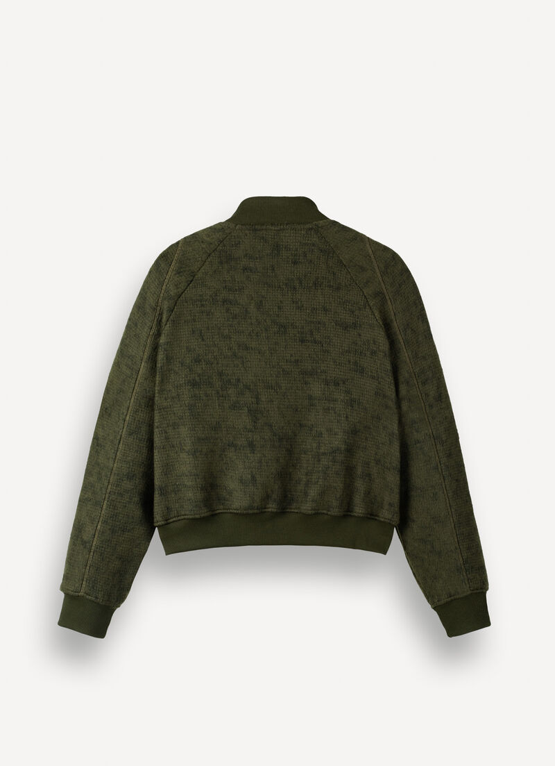 Jacquard knit bomber jacket