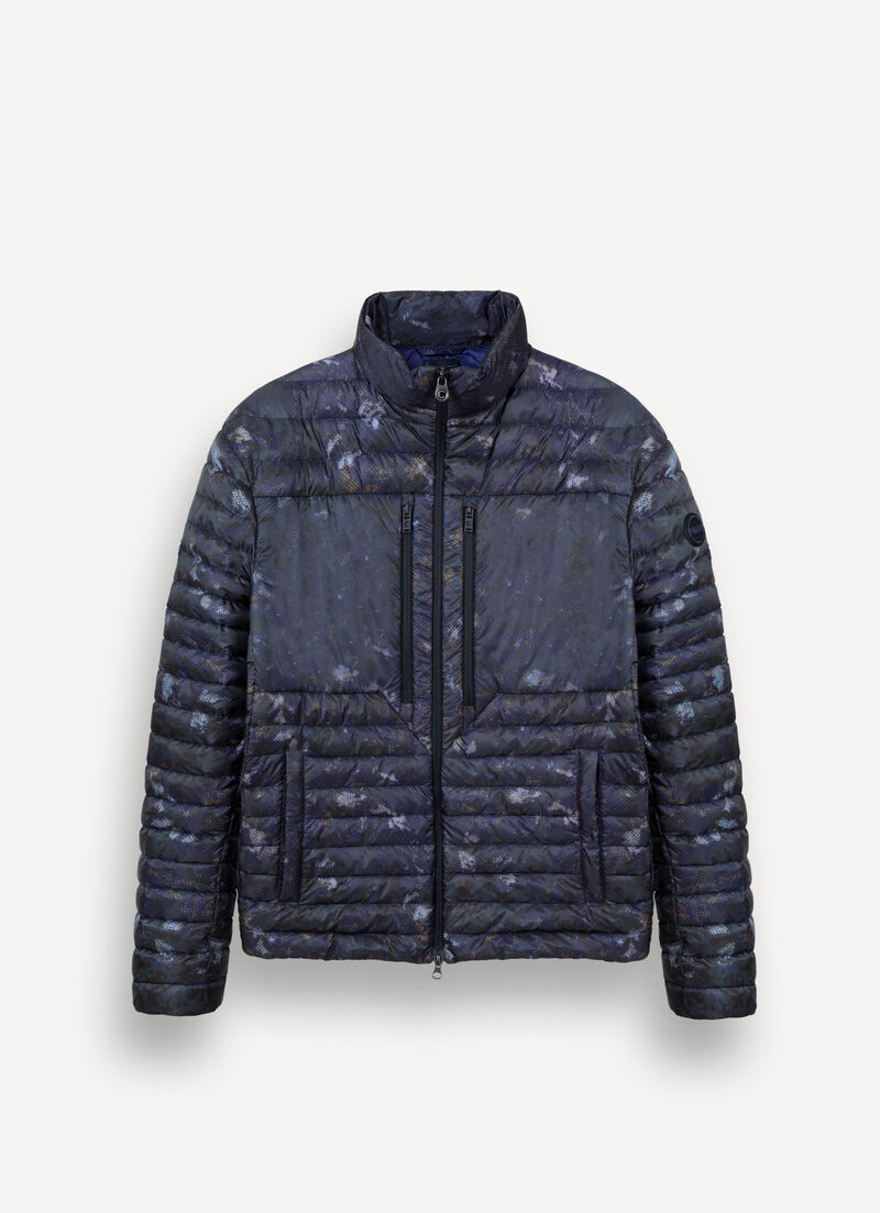 Pixelated camouflage down jacket