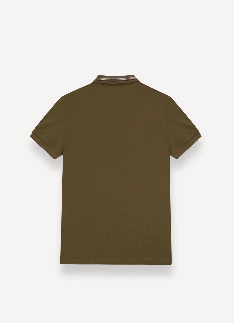 Piqué polo-shirt with jacquard stripe