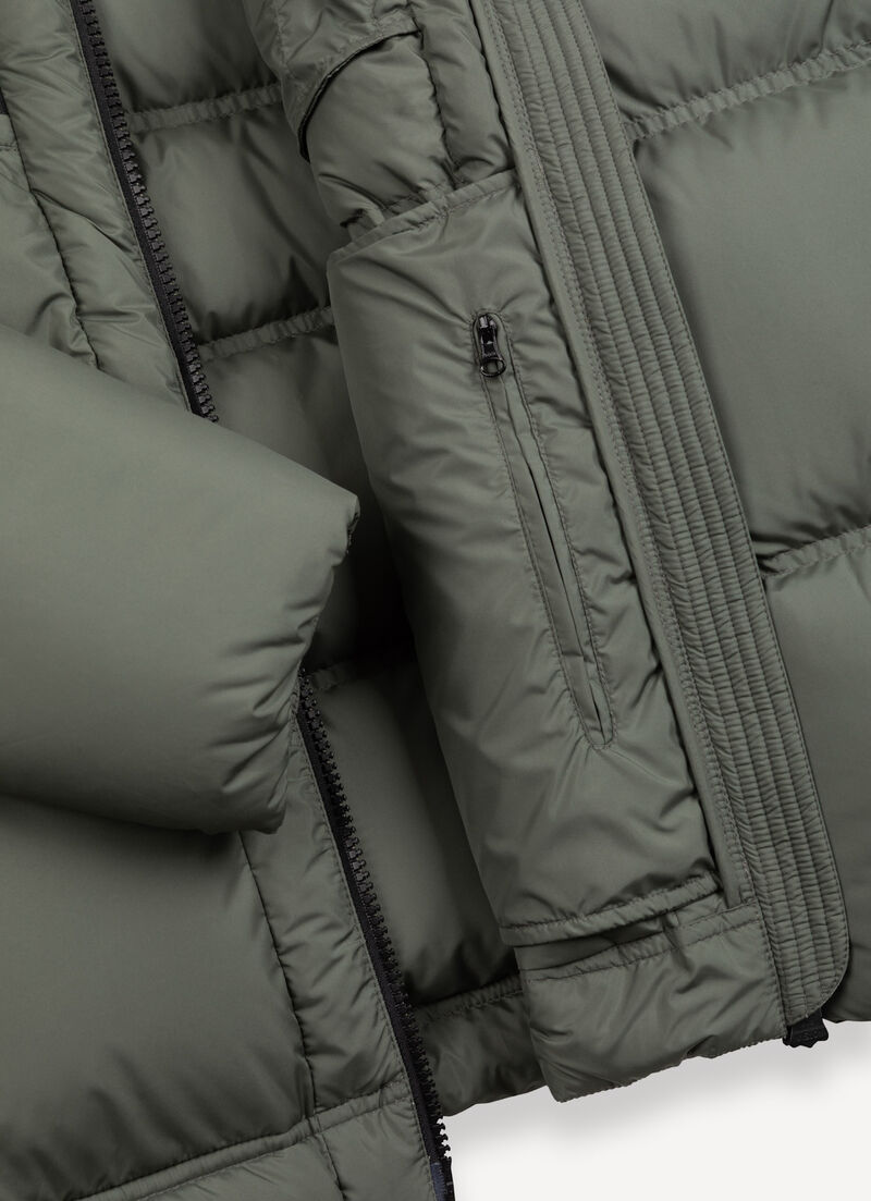Down jacket with multiple pockets