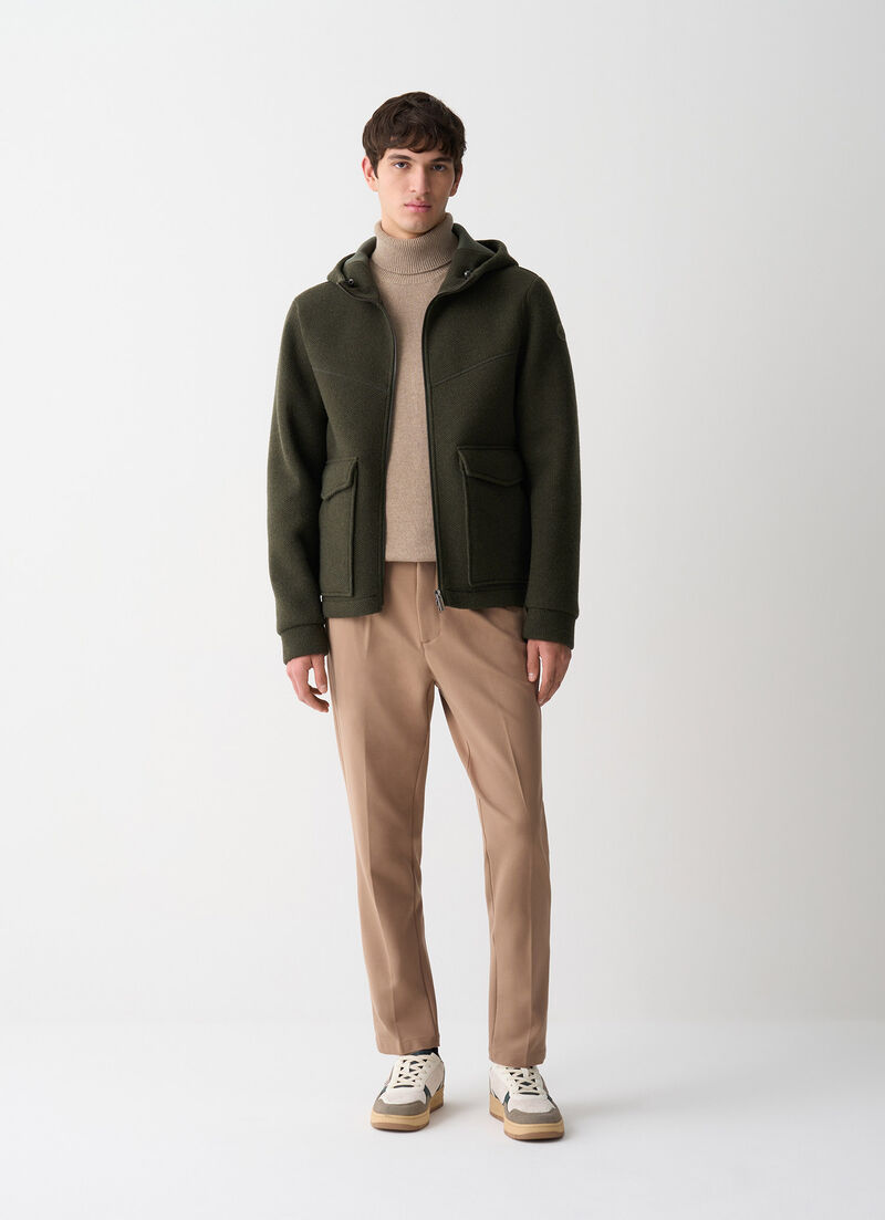 Pique jacket with hood