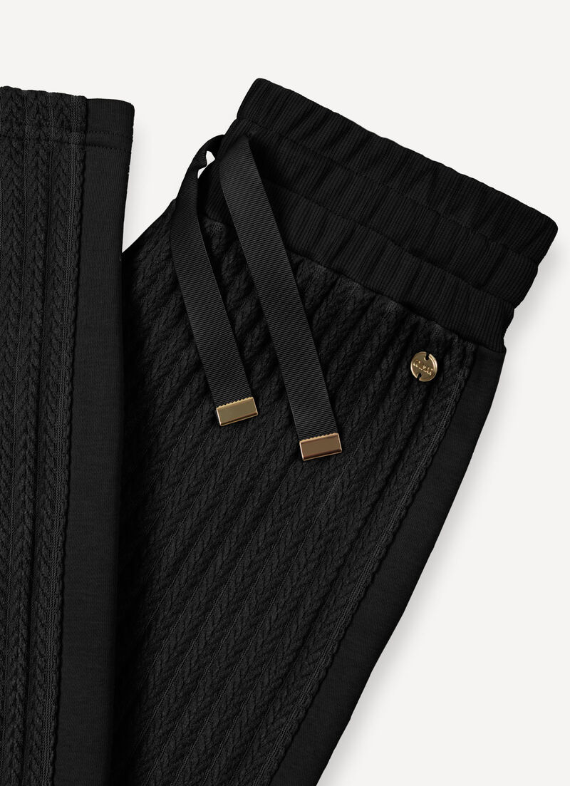 Cable-knit tracksuit bottoms