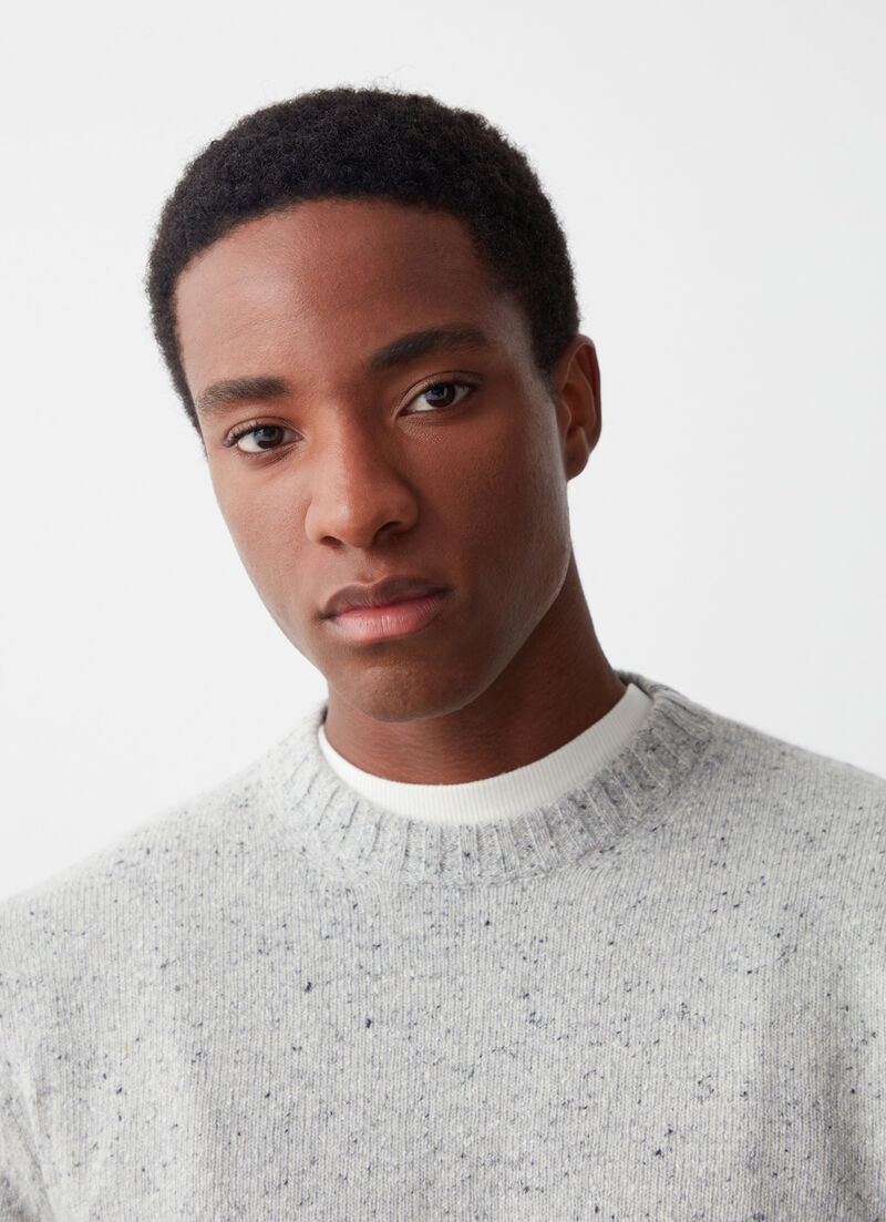 Multi-coloured crew-neck pullover