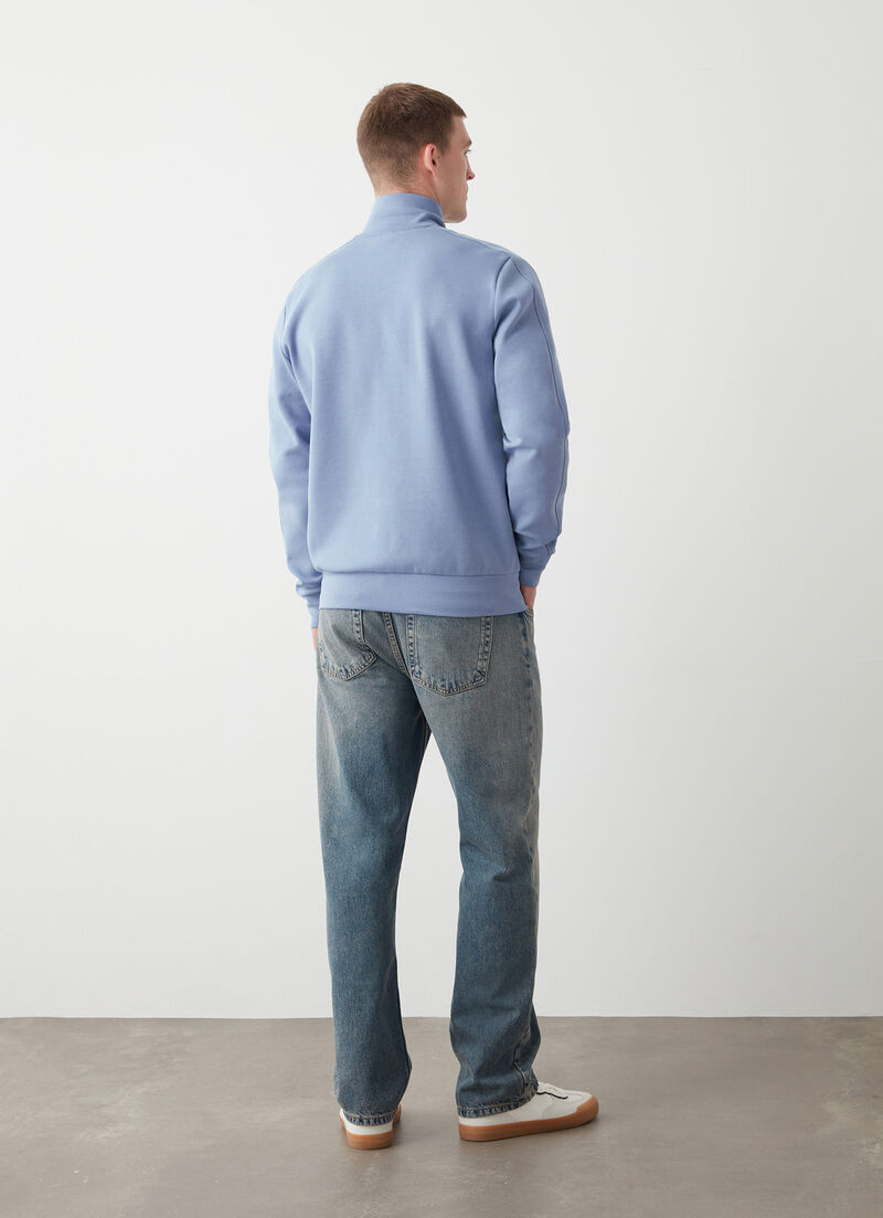 Zip-up sweatshirt with logo tape