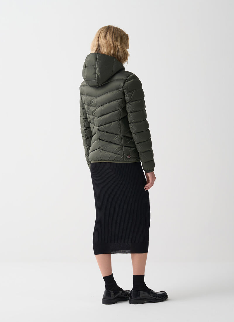 Quilted down jacket with hood
