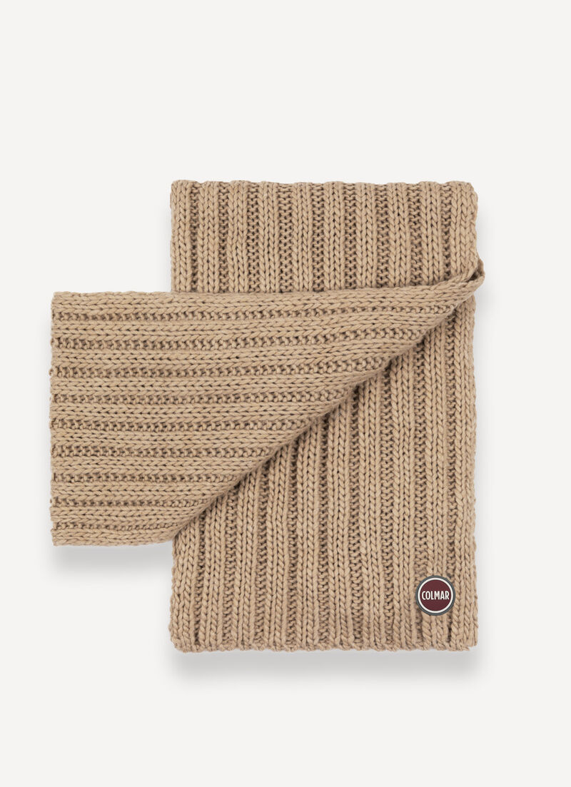 Long unisex rib-knit scarf