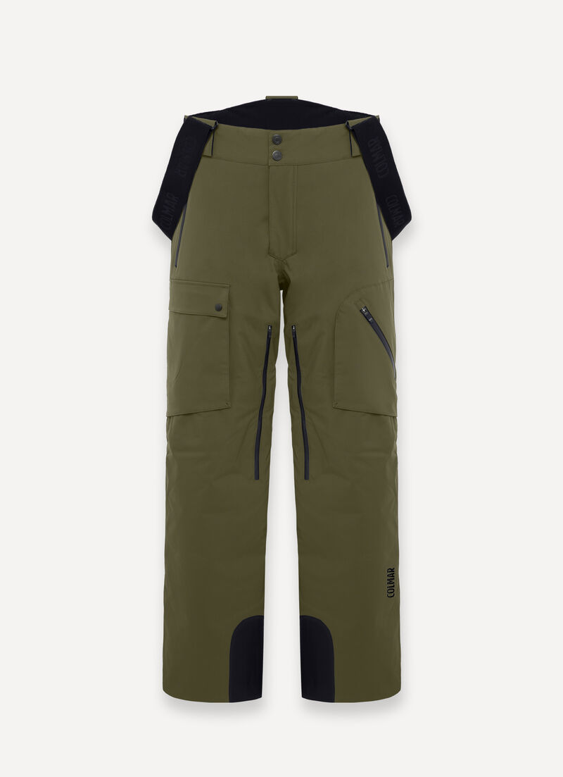 Padded cargo-style ski salopettes