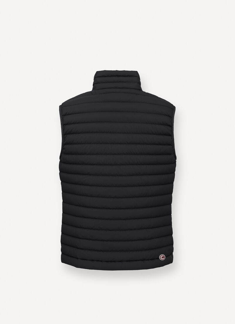 Light down vest with drawstring