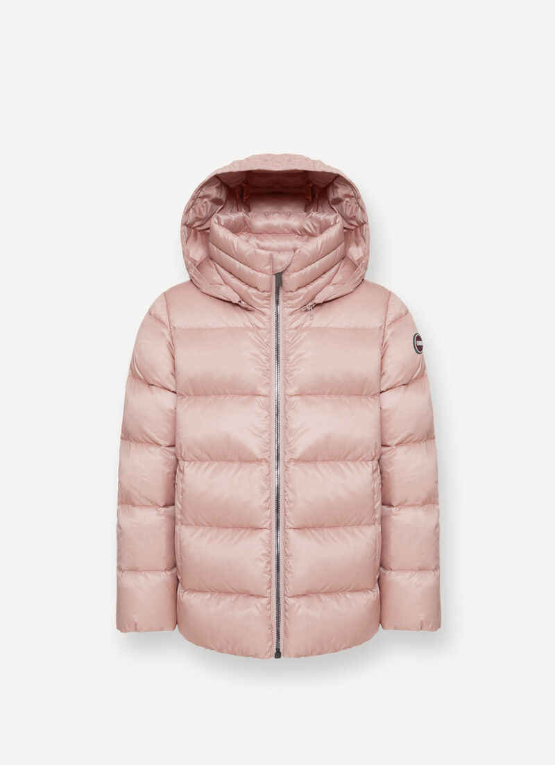 Down jacket with detachable hood
