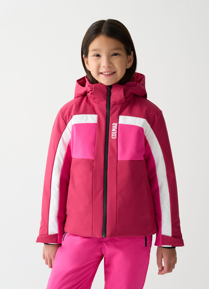 Girl's colour-block ski jacket