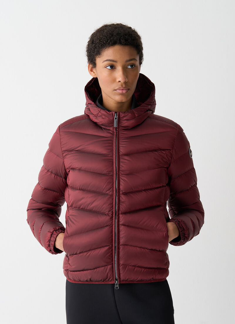 Quilted down jacket with hood