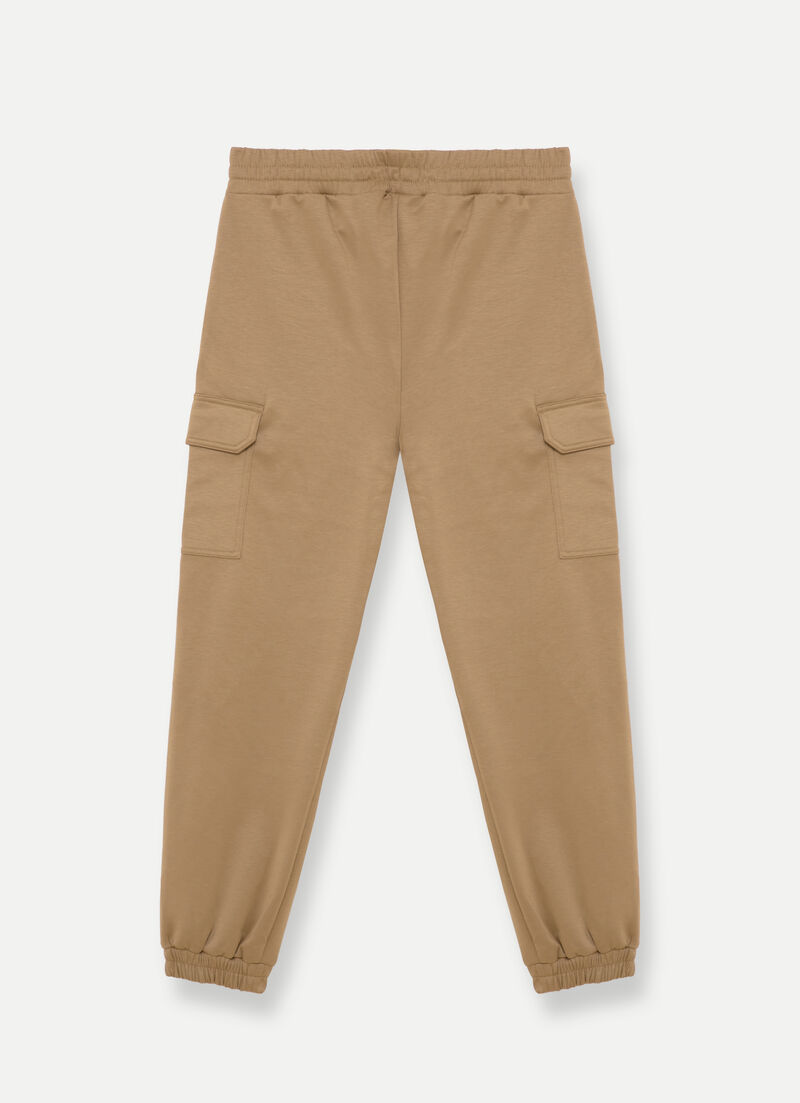 Stretch interlock cargo trousers