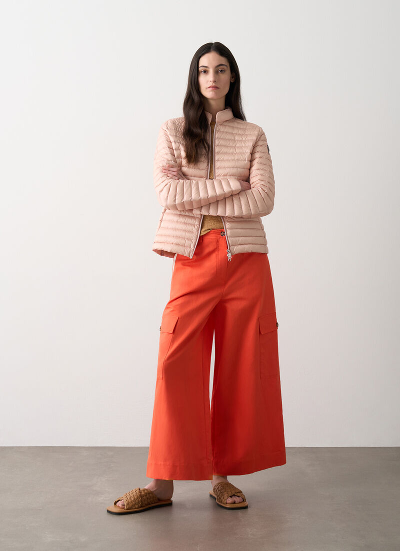 Padded collar down jacket