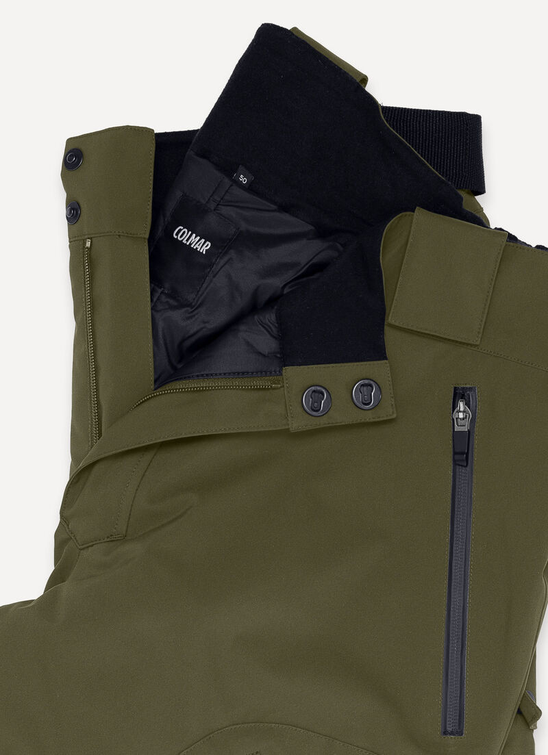 Padded cargo-style ski salopettes