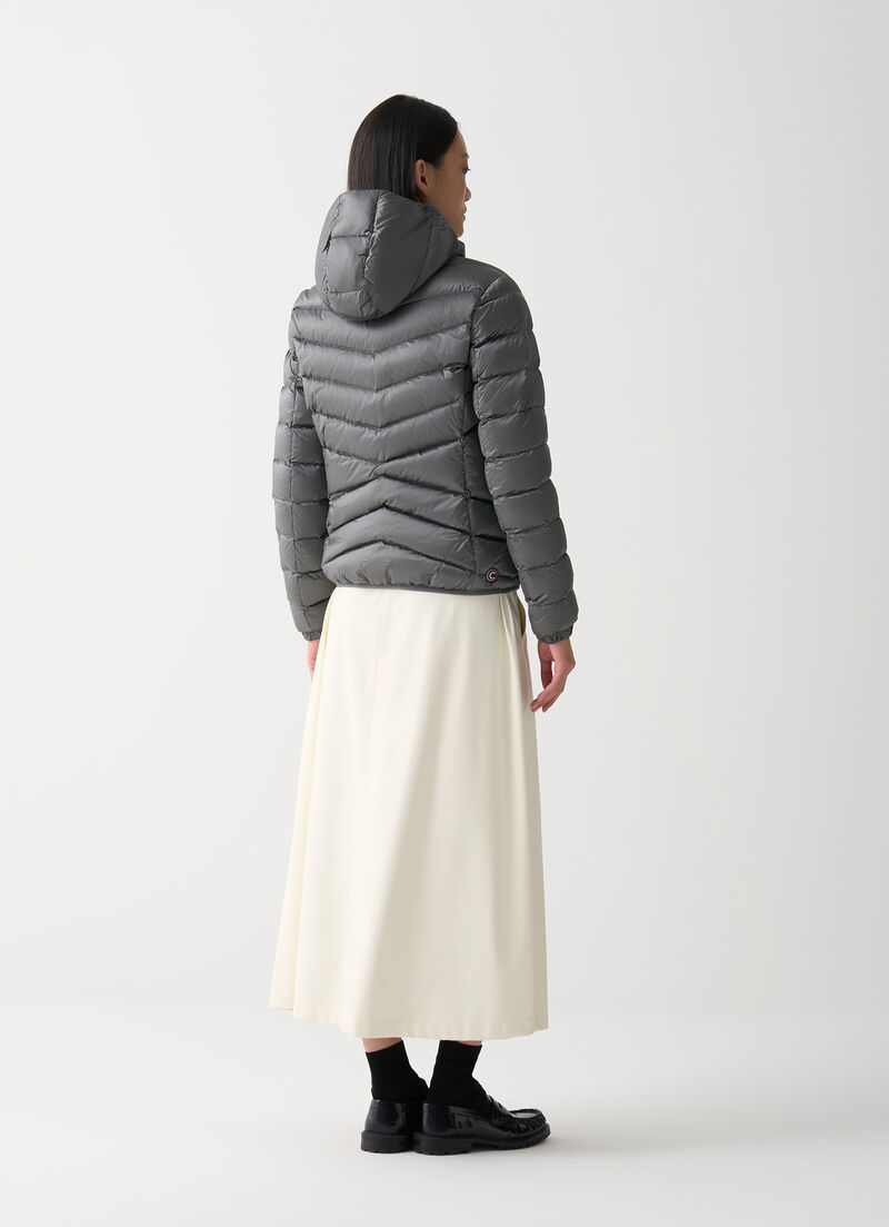 Quilted down jacket with hood