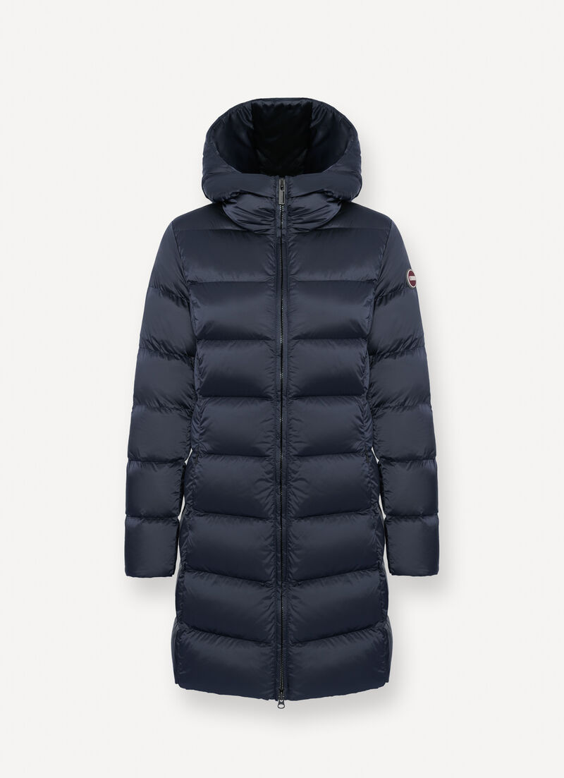 Long down jacket with hood