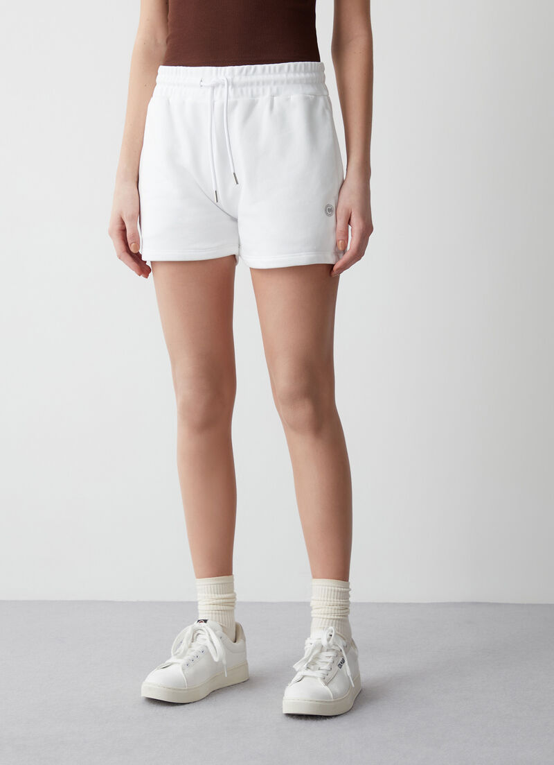 Cotton-blend fleece shorts