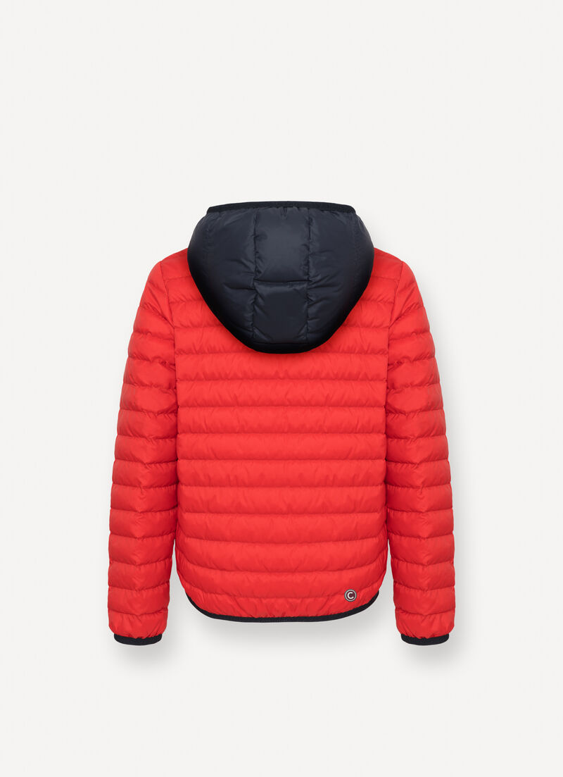 Short hooded down jacket