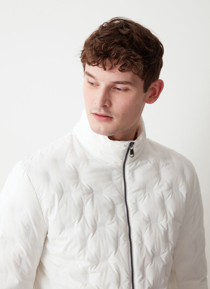 Quilted jacket with padded collar