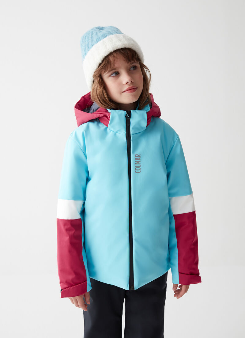 Girls’ colourblock ski jacket